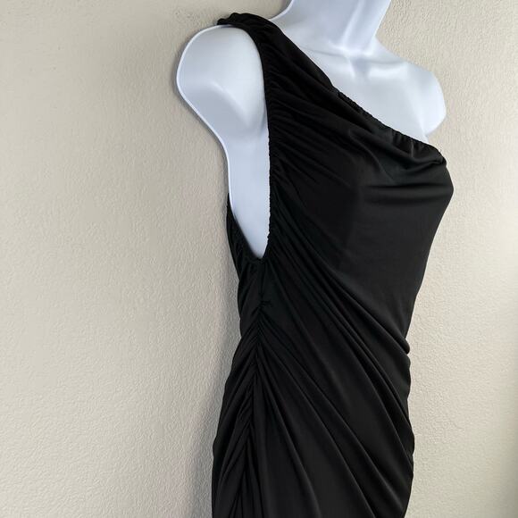 Steve Madden Ayana Black Asymmetric One Shoulder Midi/Mini Dress Large NWT - Picture 10 of 16